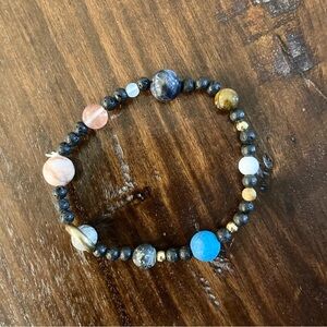 Natural Gemstone Planets Solar System Beaded Bracelet